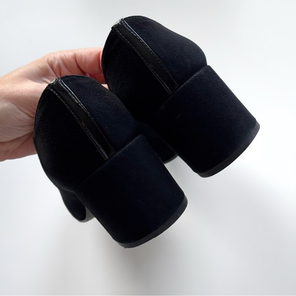 Margaux The Heel Suede Pumps Block Heel Almond Toe Work Office Minimal - Picture 8 of 15